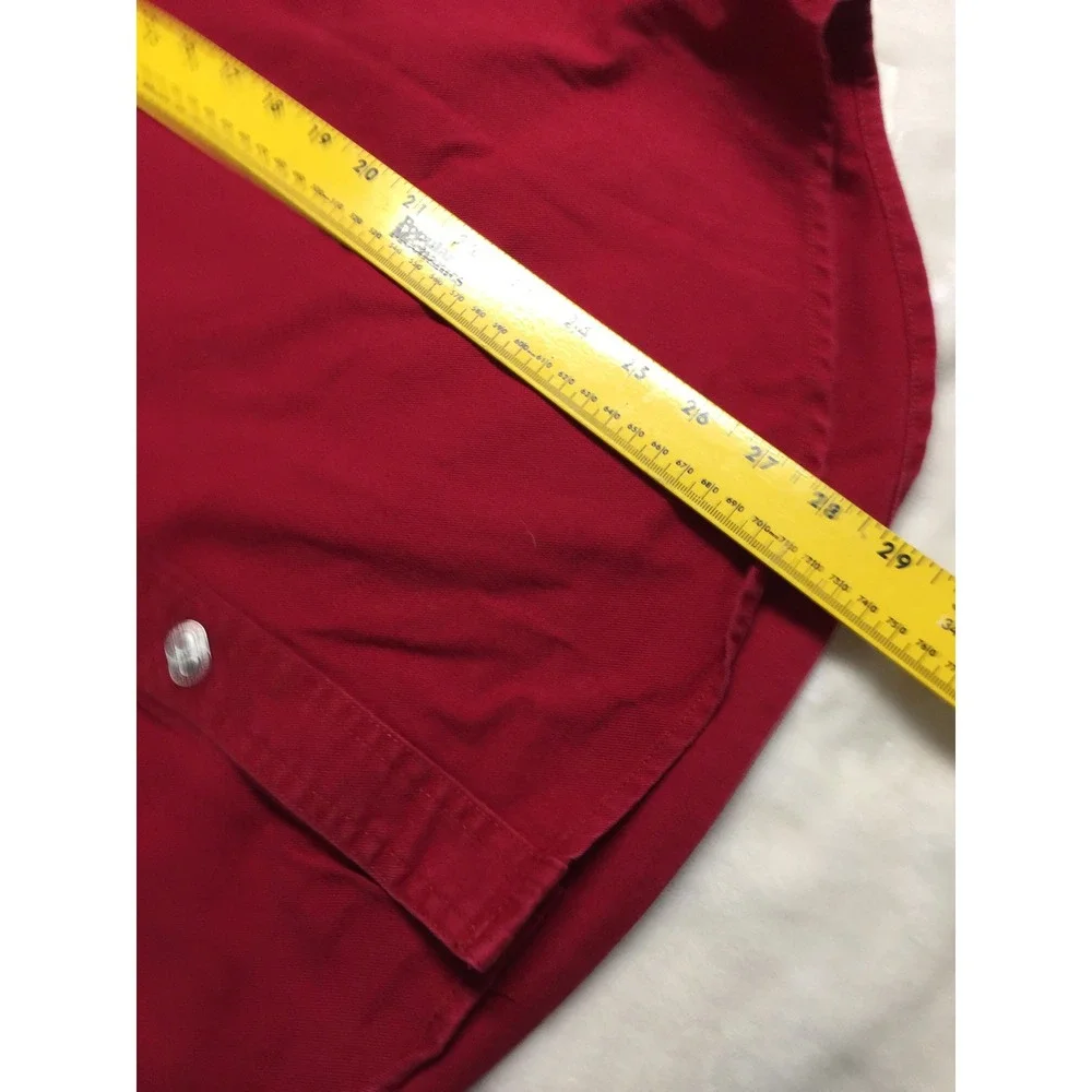 Levi's Red Long Sleeve Button Down Brushpopper Cowboy‎ Shirt Thick Duty Warm